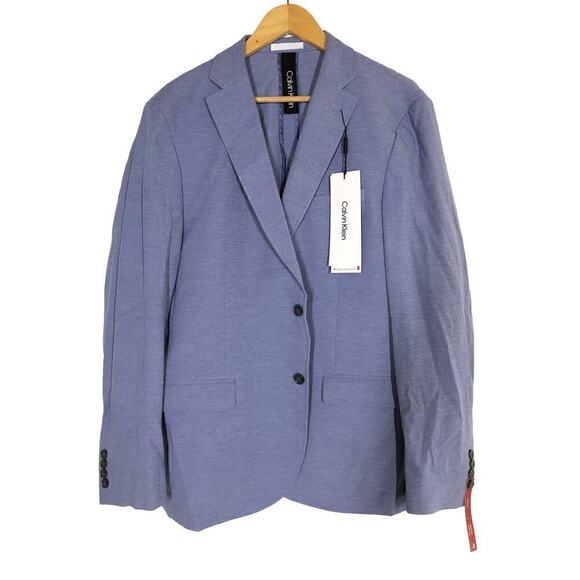 Calvin Klein Blazer Slim Fit Infinite Stretch Wrinkle Resistant Blue NWT 44 R - Picture 2 of 10